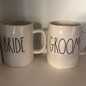 Rae Dunn Bride and Groom oversized mugs